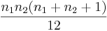 \frac{n_1n_2(n_1+n_2+1)}{12}\,
