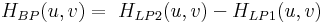 H_{BP}(u,v)=\ H_{LP2}(u,v) -H_{LP1}(u,v)