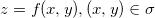 z=f(x,y),(x,y)\in \sigma