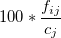 100*\frac{f_{ij}}{c_j}