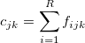 c_{jk} = \sum_{i=1}^{R} f_{ijk}