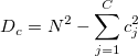D_c = N^2 - \sum_{j=1}^{C}c_j^2