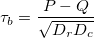 \tau_b = \frac{P-Q}{\sqrt{D_rD_c}}