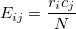 E_{ij} = \frac{r_i c_j}{N}