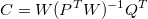  C = W(P^TW)^{-1}Q^T