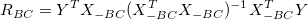 R_{BC} = Y^T X_{-BC}(X_{-BC}^T X_{-BC})^{-1}X_{-BC}^T Y