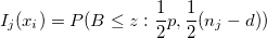 I_j(x_i)=P(B\le z:\frac{1}{2}p,\frac{1}{2}(n_j-d)) 