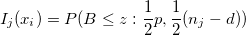 I_j(x_i)=P(B\le z:\frac{1}{2}p,\frac{1}{2}(n_j-d)) 