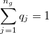 \sum_{j=1}^{n_g} q_j=1