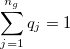 \sum_{j=1}^{n_g} q_j=1