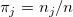\pi_j=n_j/n\ 
