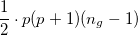 \frac{1}{2}\cdot p(p+1)(n_g-1)