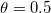  \theta=0,5\ \,\!