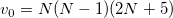 v_0 = N(N-1)(2N+5)\;