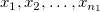 x_1,x_2,\ldots ,x_{n_1}\,\!