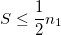S\leq \frac 12n_1