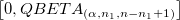 \left[0, QBETA_{(\alpha, n_1, n - n_1 + 1)}\right]