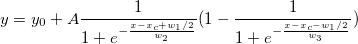 y=y_0+A\frac 1{1+e^{-\frac{x-x_c+w_1/2}{w_2}}}(1-\frac 1{1+e^{-\frac{x-x_c-w_1/2}{w_3}}})