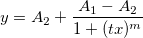 y=A_{2}+\frac{A_{1}-A_{2}}{1+(tx)^{m}}