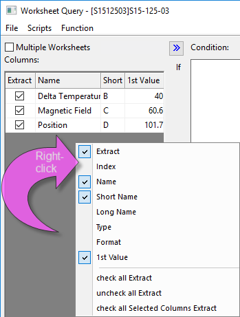 WksQuery left panel options.png