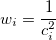 w_{i}=\frac 1{c_{i}^2}\,\!
