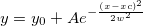 y=y_0+Ae^{-\frac{\left( x-xc\right) ^2}{2w^2}} y=y_0+Ae^{-\frac{\left( x-xc\right) ^2}{2w^2}}