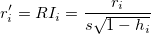 r_i^{\prime }=RI_i=\frac{r_i}{s\sqrt{1-h_i}}