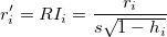 r_i^{\prime }=RI_i=\frac{r_i}{s\sqrt{1-h_i}}