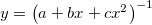 y=\left( a+bx+cx^2\right) ^{-1}