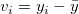 v_i=y_i-\bar{y}