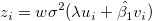 z_i=w\sigma^2(\lambda u_i+\hat{\beta_1} v_i)