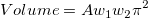Volume=Aw_1w_2\pi^2 Volume=Aw_1w_2\pi^2