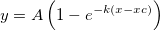 y=A\left( 1-e^{-k\left( x-xc\right) }\right) y=A\left( 1-e^{-k\left( x-xc\right) }\right)