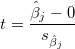 t=\frac{\hat \beta _j-0}{s_{\hat \beta _j}}