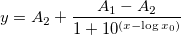 y=A_2+\frac{A_1-A_2}{1+10^{\left( x-\log x_0\right) }}