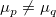 \mu _p\neq \mu _q