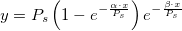 y = P_{s}\left (1-e^{-\frac {\alpha \cdot x}{P_{s}}}\right )e^{-\frac {\beta\cdot x}{P_{s}}}