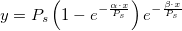 y = P_{s}\left (1-e^{-\frac {\alpha \cdot x}{P_{s}}}\right )e^{-\frac {\beta\cdot x}{P_{s}}}