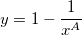 y=1-\frac 1{x^A}