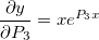 \frac{\partial y}{\partial P_3}=xe^{P_3x}