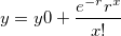 y=y0+\frac{e^{-r}r^x}{x!}