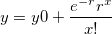 y=y0+\frac{e^{-r}r^x}{x!}