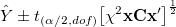 \hat{Y}\pm t_{(\alpha/2,dof)}{\left [\chi^2\mathbf{x}\mathbf{C}\mathbf{x}' \right ]}^{\frac{1}{2}}