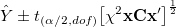 \hat{Y}\pm t_{(\alpha/2,dof)}{\left [\chi^2\mathbf{x}\mathbf{C}\mathbf{x}' \right ]}^{\frac{1}{2}}