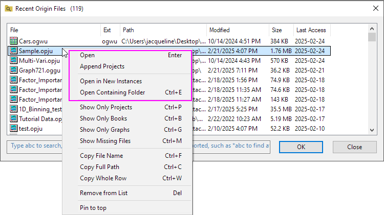 Recent Origin Files Open File.png