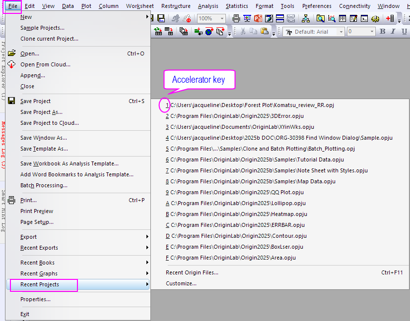 Recent Projects menu.png