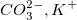 CO_{3}^{2-}, K^{+}