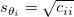 s_{\theta _i}=\sqrt{c_{ii}}\,\!