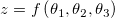 z = f\left (\theta_1, \theta_2, \theta_3 \right )