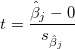 t=\frac{\hat \beta _j-0}{s_{\hat \beta _j}}
